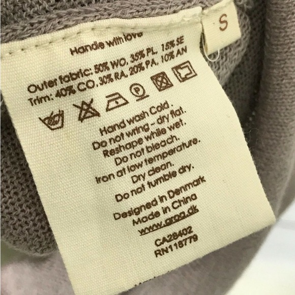 Anthro Gro Abrahamsson Wool Blend Colorblock Wrap Drape Cowl Cardigan Sweater - Picture 5 of 10